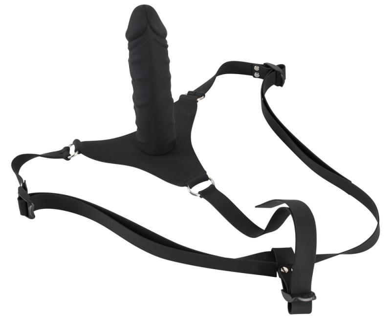 Sorte Strap-On Dildo i Silikone - 17 cm fra You2toys