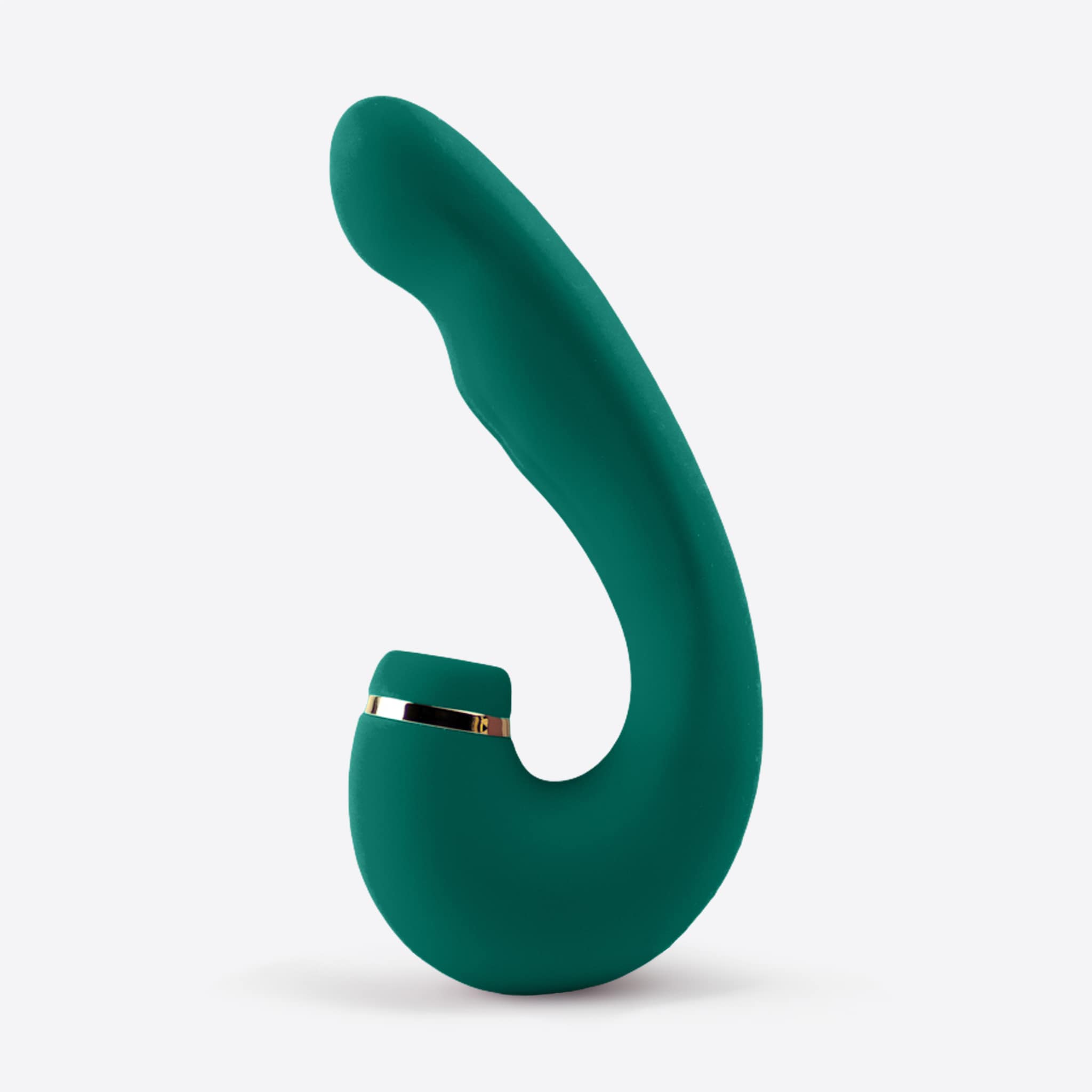 Kurvet Silikone G Spot Dildo Vibrator - Grøn fra Amina