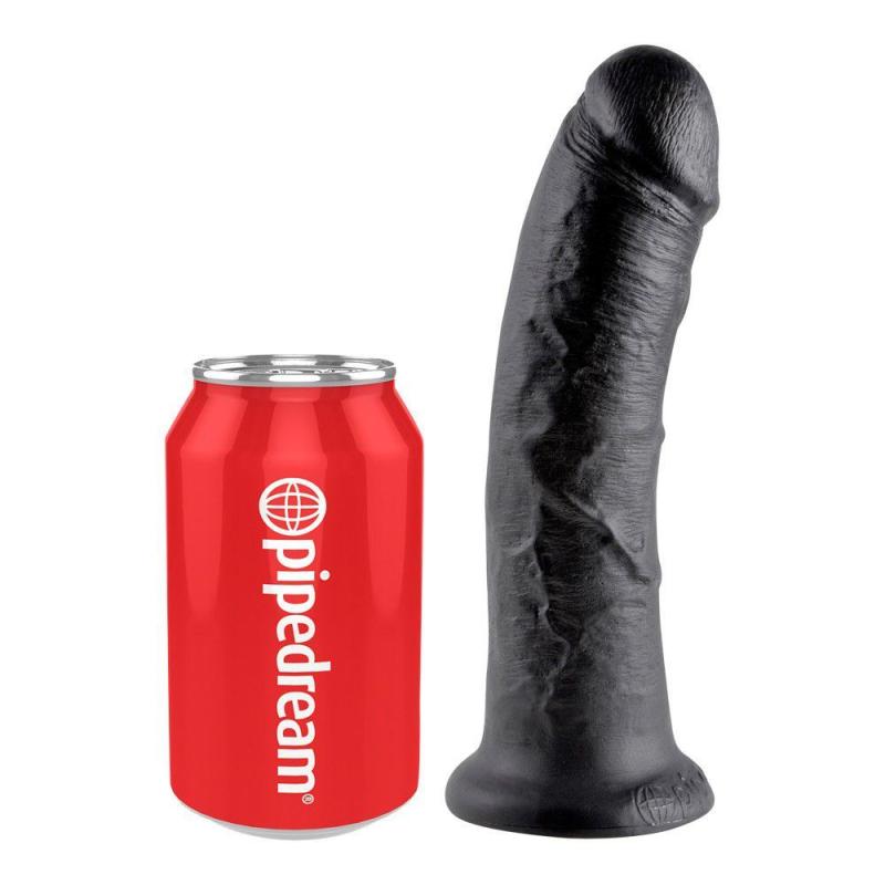 20,3 cm Realistisk Dildo med Sugekop - Sort Fra King Cock