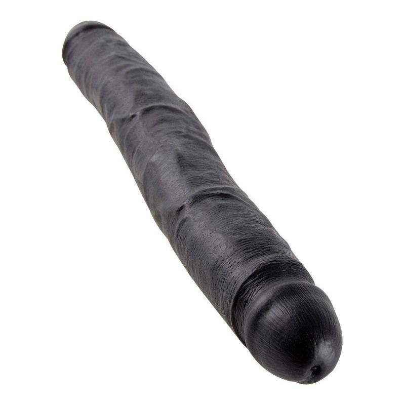 40 Cm Tapered Dobbeltdildo - Svart fra King Cock