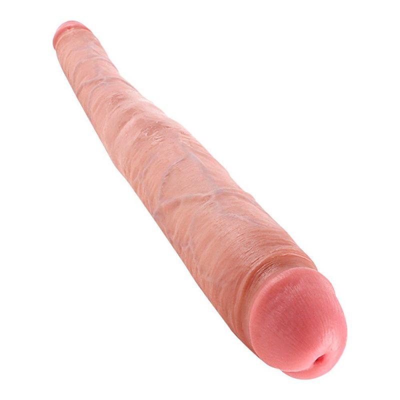 40 Cm Tapered Dobbeltdildo i Ljus Hudfärg fra King Cock