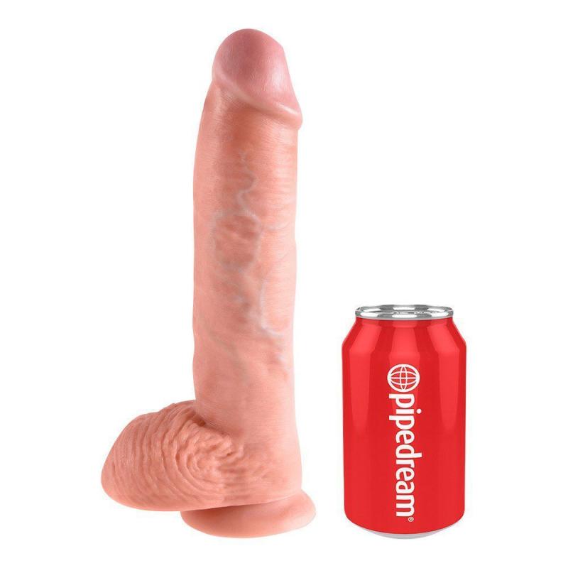 25 Cm Realistisk Dildo med Kugler fra King Cock