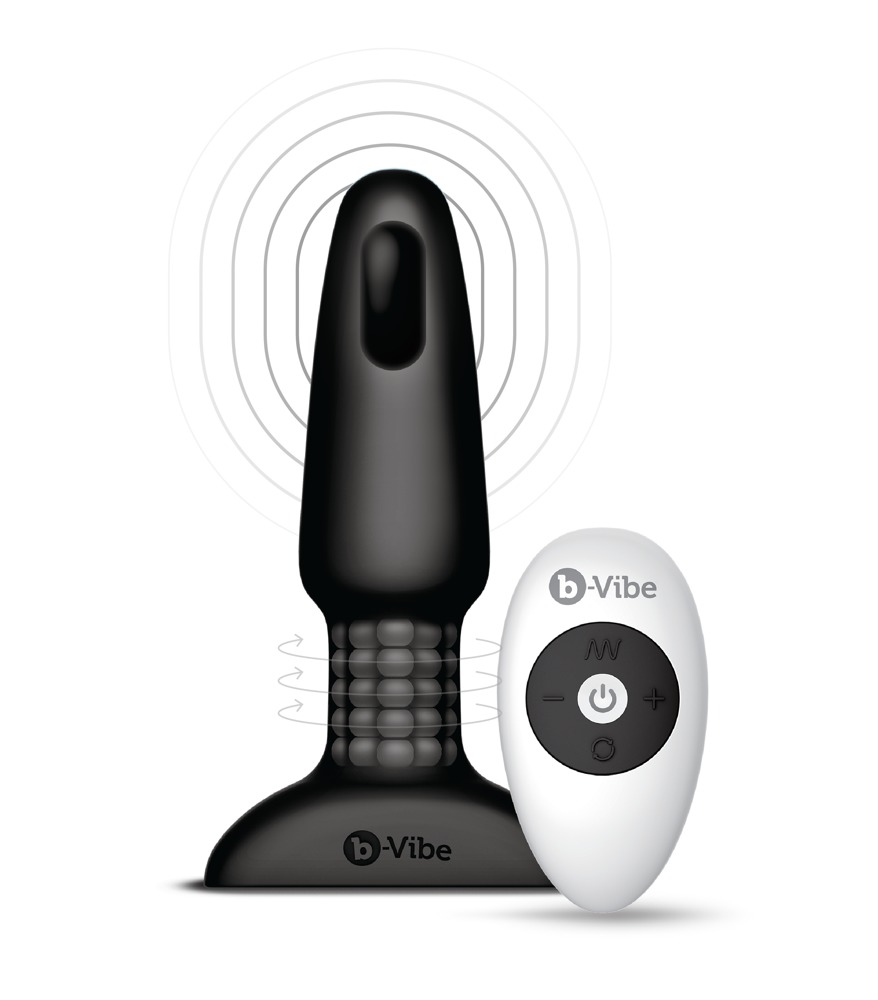 B Vibe Fjernbetjent Rimming Plug   Sort